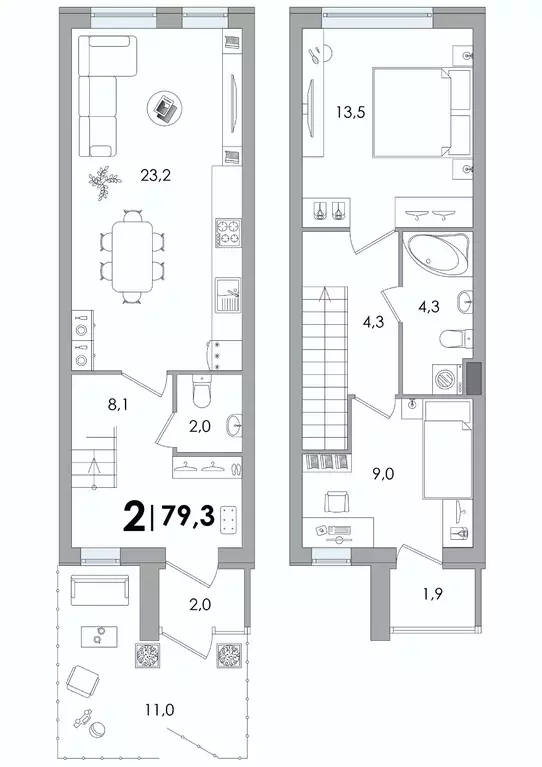 Продаётся 2-к квартира, 79 м - Фото 1