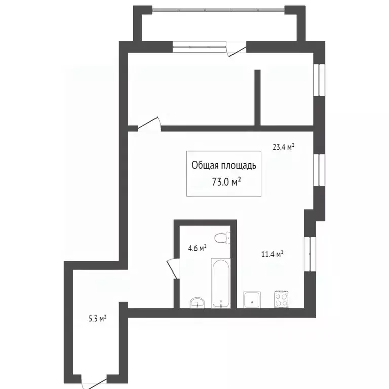 2-к кв. Томская область, Томск ул. Розы Люксембург, 81 (69.0 м) - Фото 2