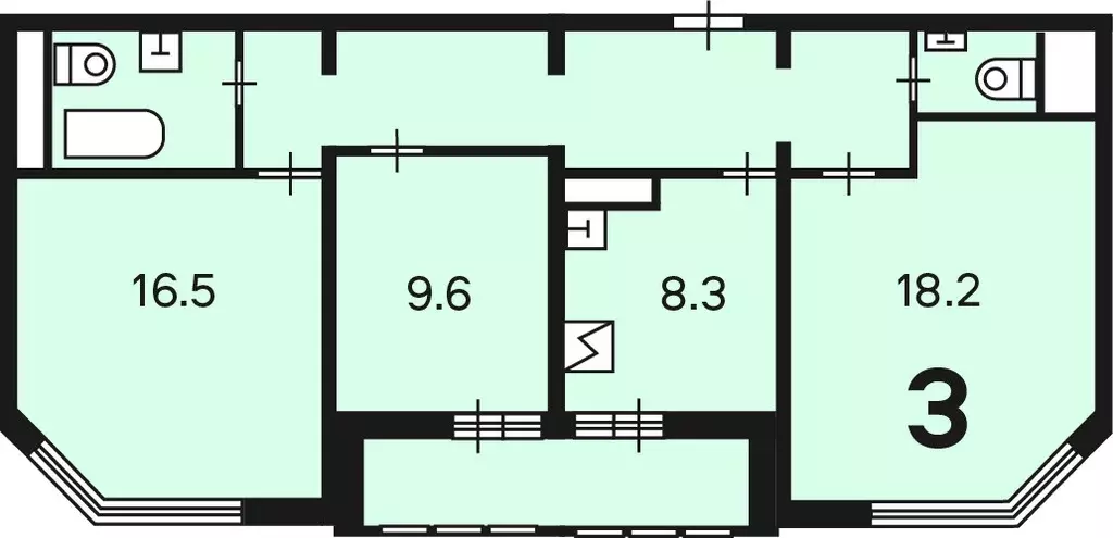 Продаётся 3-к квартира, 72.7 м - Фото 1