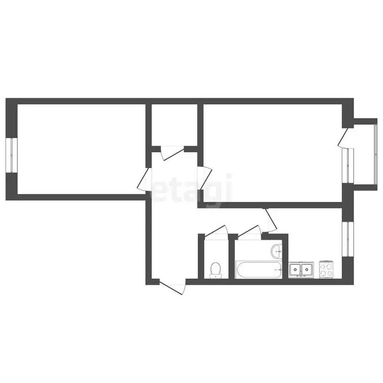 2-комнатная квартира: Ирбит, улица Калинина, 21А (48 м) - Фото 0