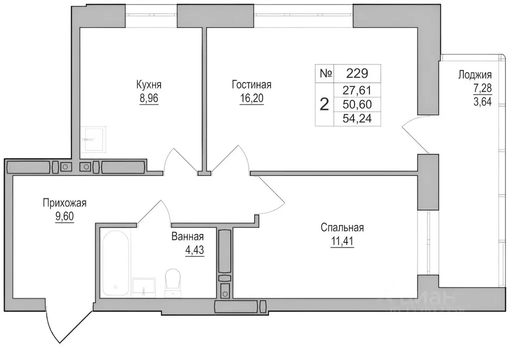 2-к кв. Пермский край, Пермь ул. Строителей, 37А (55.0 м) - Фото 1