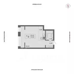 1-к кв. Новосибирская область, Новосибирск Аэропорт мкр,  (34.65 м) - Фото 0