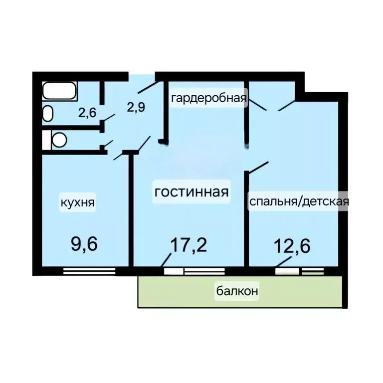 2-комнатная квартира: Москва, улица Павла Корчагина, 5 (48 м) - Фото 1