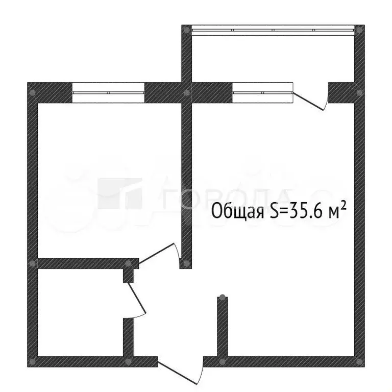 1-к. квартира, 35,6 м, 2/16 эт. - Фото 1
