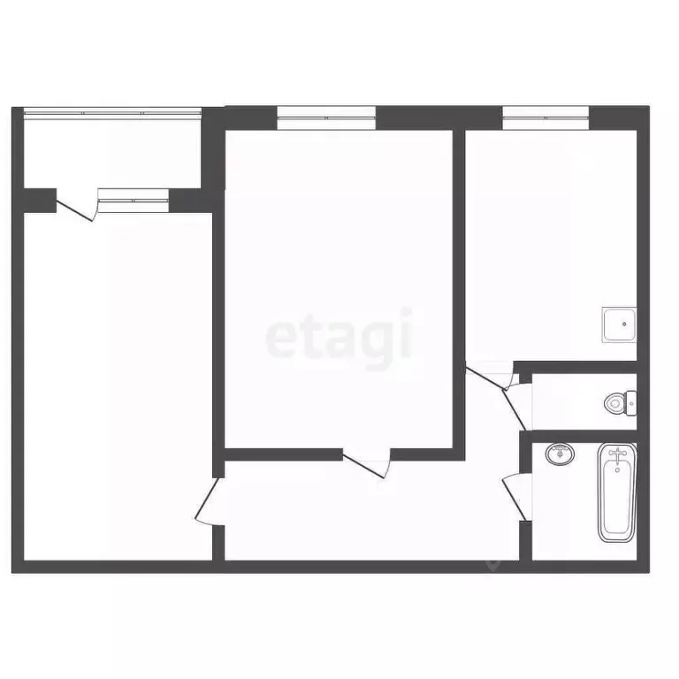 2-к кв. Кемеровская область, Юрга 2-я Кирпичная ул., 5 (61.2 м) - Фото 2