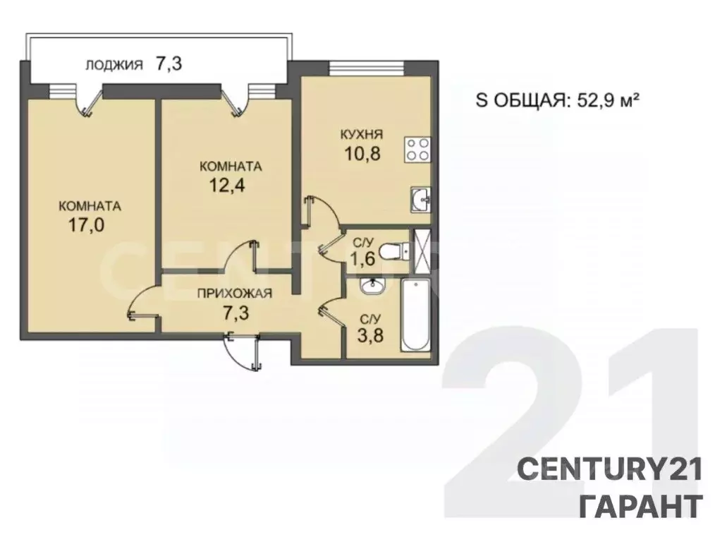 2-к кв. Санкт-Петербург дор. Муринская, 16к1 (53.1 м) - Фото 2