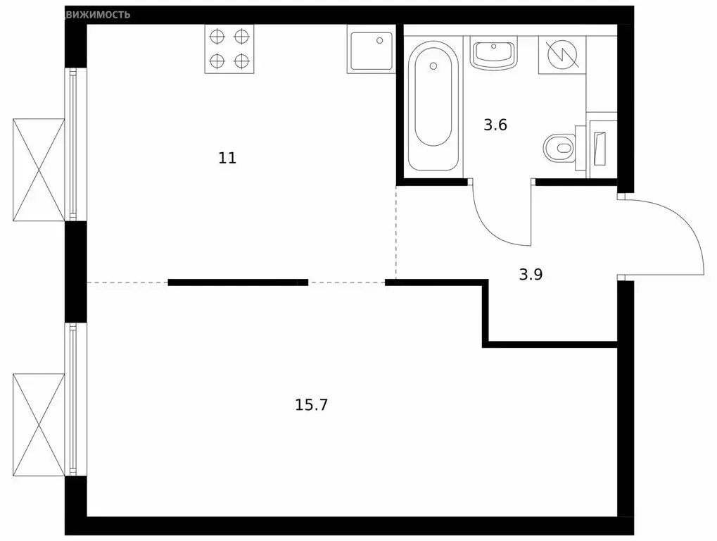 1-комнатная квартира: Котельники, микрорайон Парковый, жилой комплекс ... - Фото 1