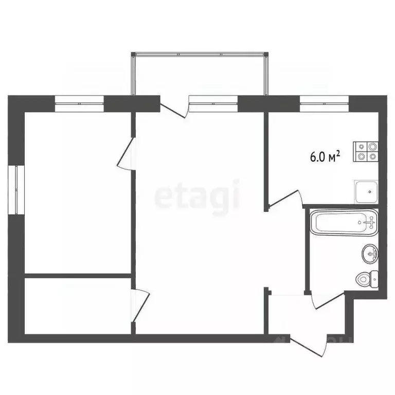 2-к кв. Вологодская область, Череповец бул. Доменщиков, 25 (41.7 м) - Фото 2