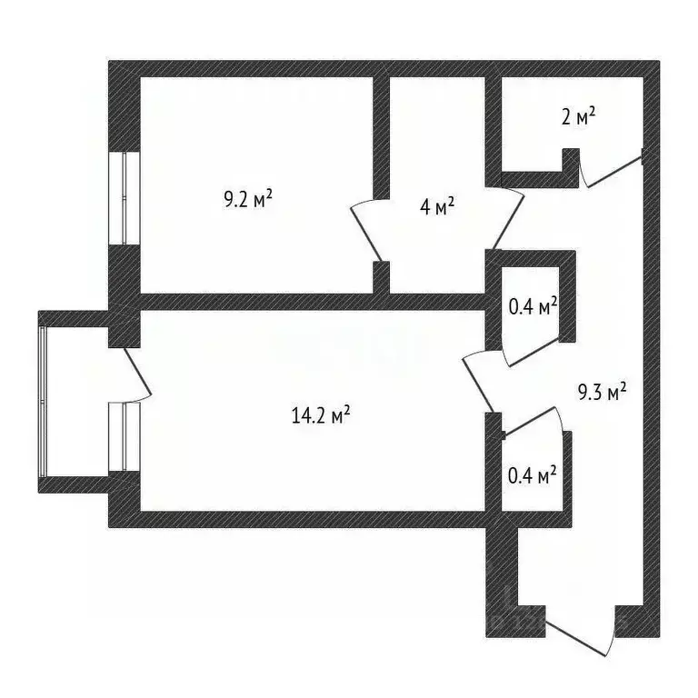 2-к кв. Нижегородская область, Бор Профсоюзная ул., 6 (40.6 м) - Фото 1