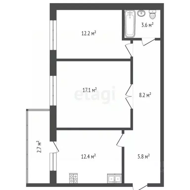 2-к кв. Вологодская область, Вологда Заречная ул., 6 (63.3 м) - Фото 1