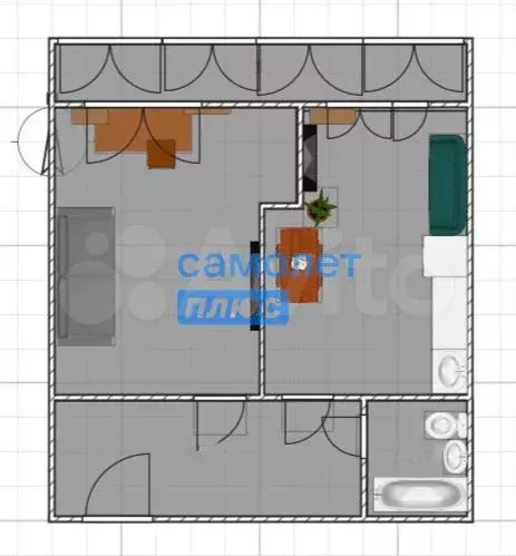 2-к. квартира, 46 м, 9/9 эт. - Фото 0