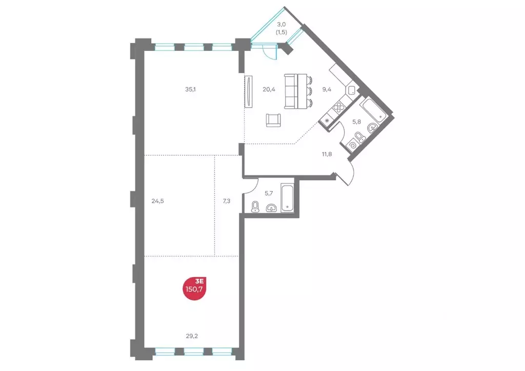 3-к кв. Пермский край, Пермь Советская ул., 16 (150.7 м) - Фото 1