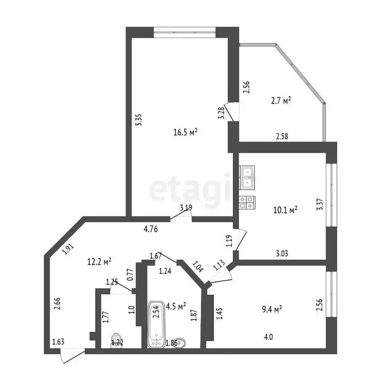 2-комнатная квартира: Омск, Светловская улица, 6 (57.4 м) - Фото 1
