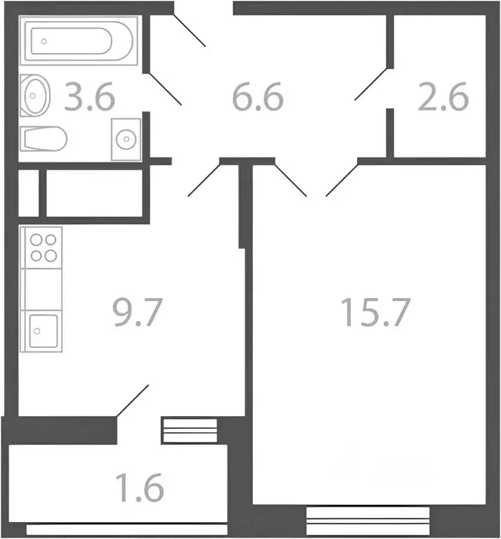 1-к кв. Московская область, Котельники Новые Котельники мкр, 10 (40.0 ... - Фото 2
