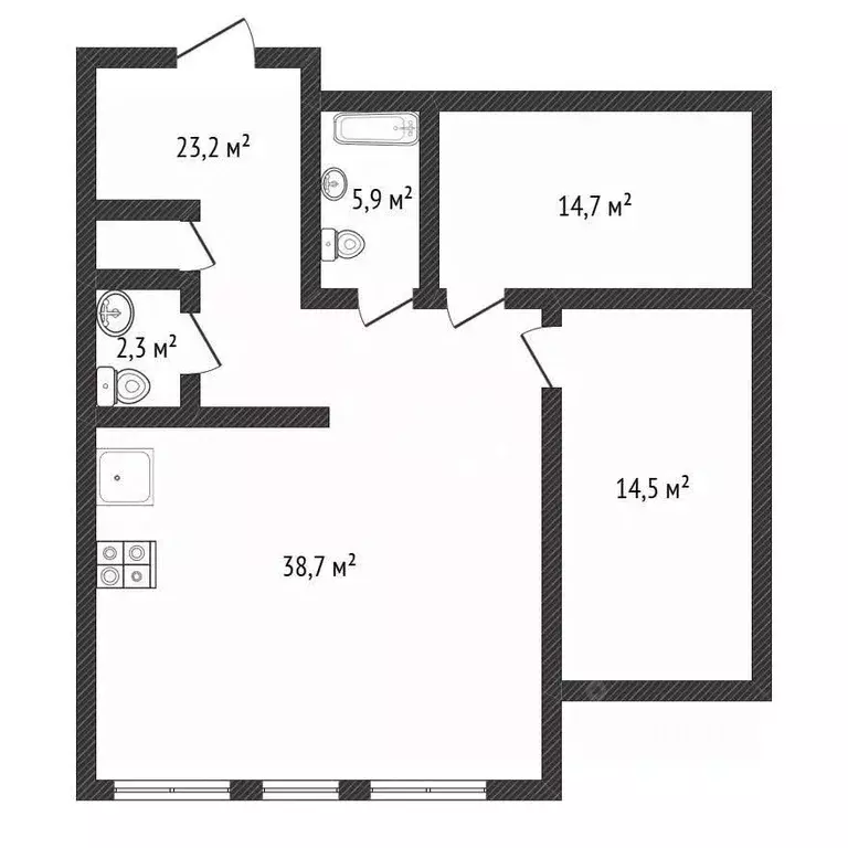 2-к кв. Тверская область, Тверь ул. Спартака, 40 (99.3 м) - Фото 1