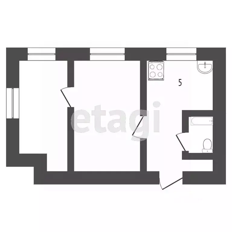 2-к кв. Ленинградская область, Гатчина ул. Горького, 5 (41.6 м) - Фото 1