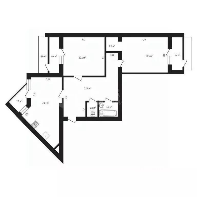 2-к кв. Тюменская область, Тюмень ул. Прокопия Артамонова, 9 (94.2 м) - Фото 2