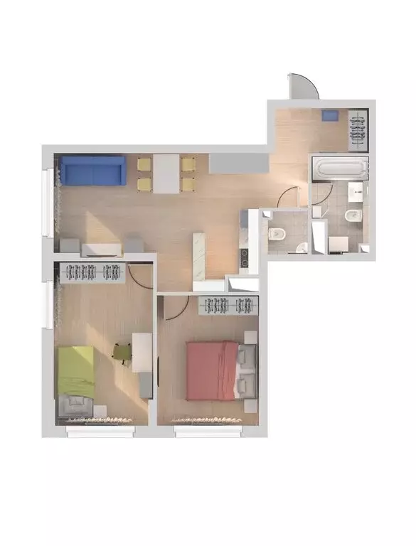 2-комнатная квартира: Нижний Новгород, улица Сергея Акимова, 50 (61.8 ... - Фото 2