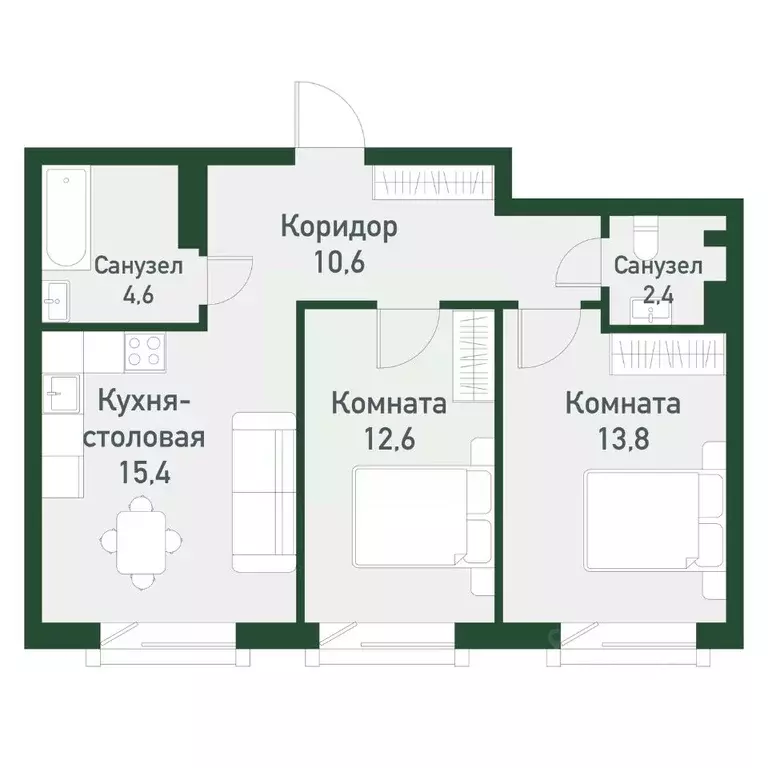 2-к кв. Челябинская область, Челябинский городской округ, пос. ... - Фото 0