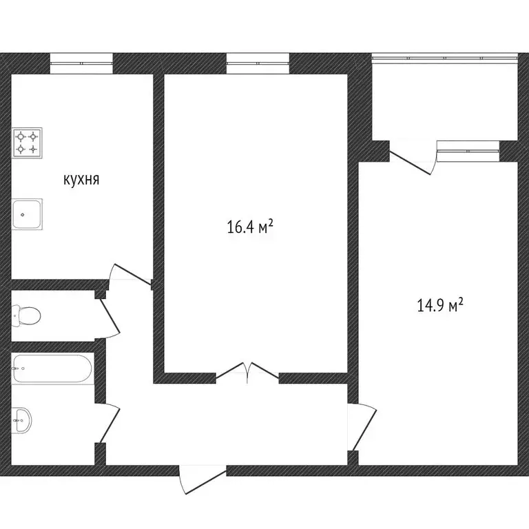 2-комнатная квартира: Тобольск, 10-й микрорайон, 6 (52 м) - Фото 1