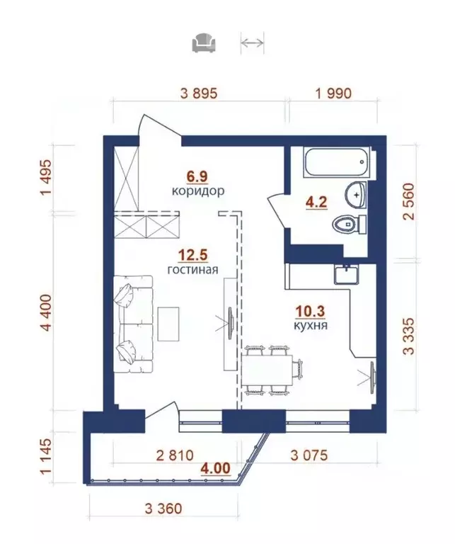 1-к кв. Иркутская область, Иркутск ул. Красноказачья, 23/1 (40.0 м) - Фото 1