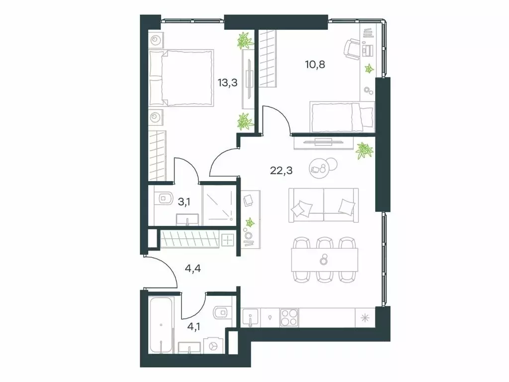 2-комнатная квартира: Москва, Дубининская улица, 59к5 (58 м) - Фото 0