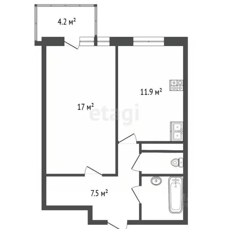 1-к кв. Ленинградская область, Всеволожск ул. Шевченко, 12к1 (40.5 м) - Фото 1