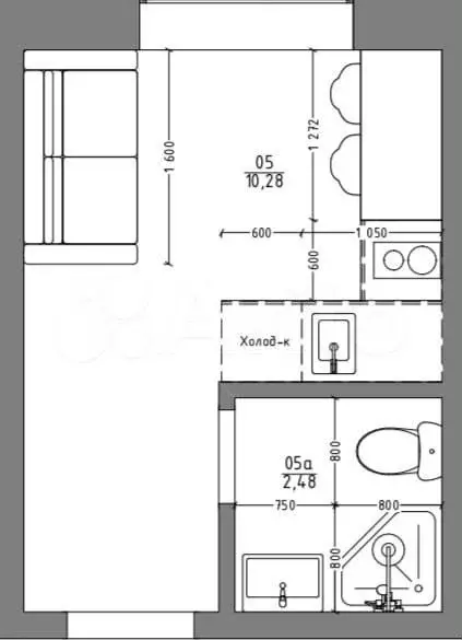 Квартира-студия, 21,5 м, 1/9 эт. - Фото 0