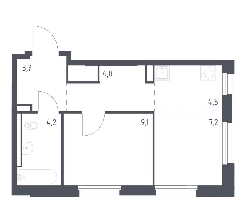1-комнатная квартира: Владивосток, улица Сабанеева, 1.2 (33.5 м) - Фото 1