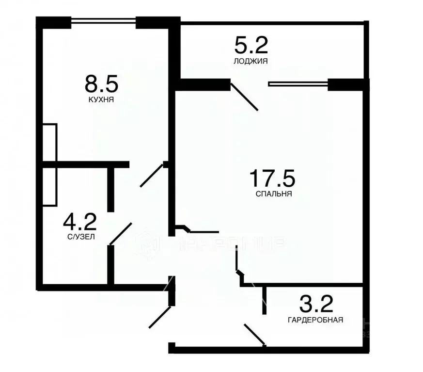 Квартира, 1 комната, 40.4 м - Фото 0