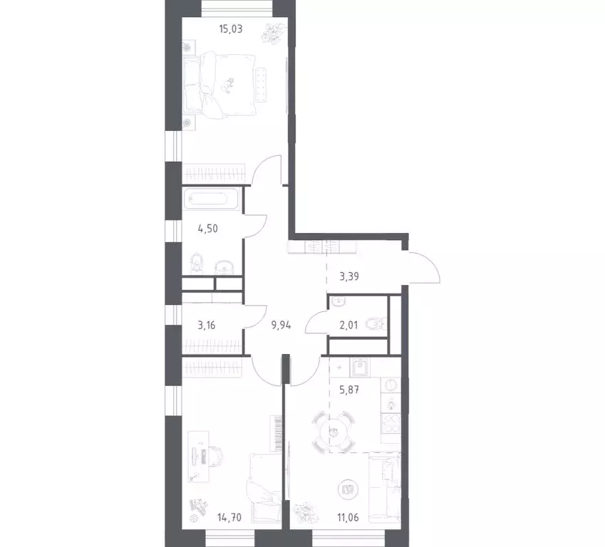 2-комнатная квартира: Московская область, Балашиха, микрорайон Новое ... - Фото 1