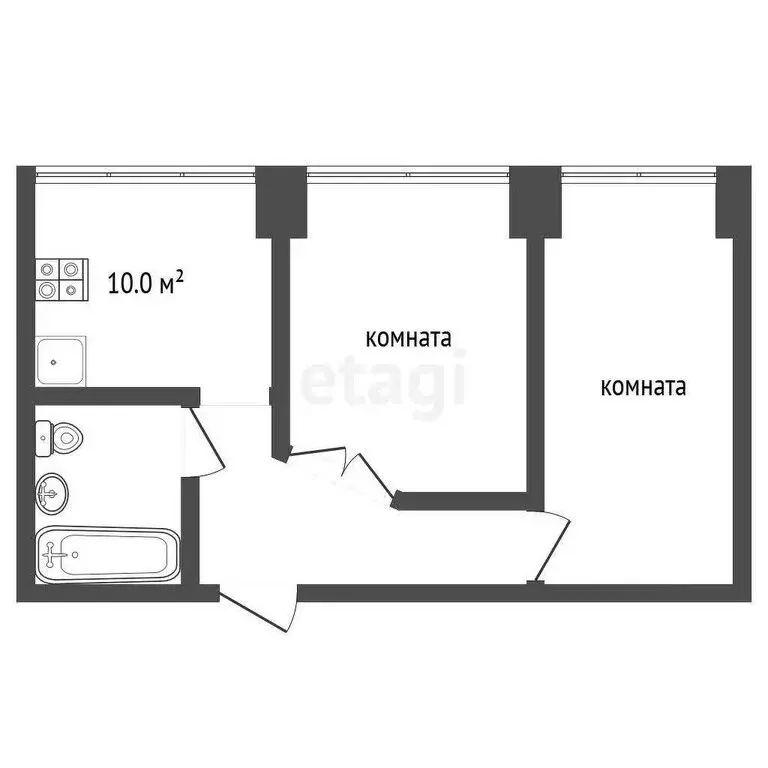 2-комнатная квартира: Лобня, Спортивная улица, 1 (54 м) - Фото 0