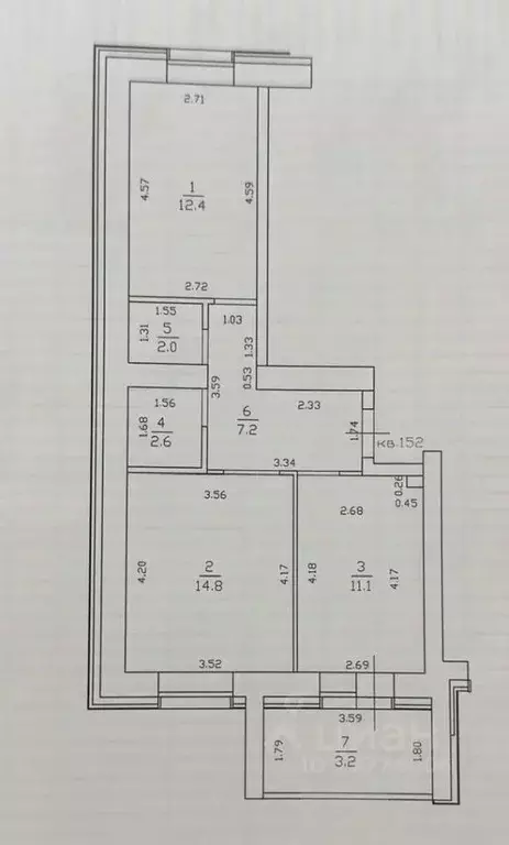 2-к кв. Татарстан, Казань Даурская ул., 48А (53.3 м) - Фото 2