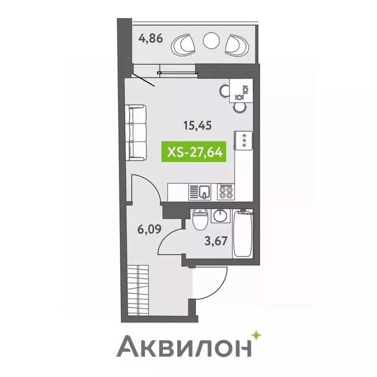 Студия Санкт-Петербург бул. Головнина, 4 (27.5 м) - Фото 0