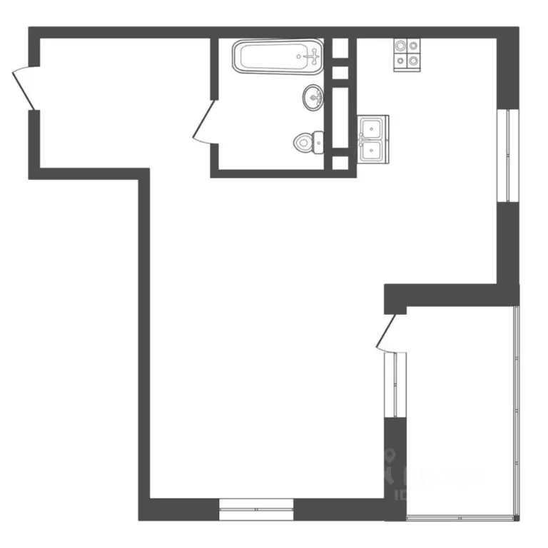 Студия Тюменская область, Тюмень Дамбовская ул., 29к3 (39.22 м) - Фото 2