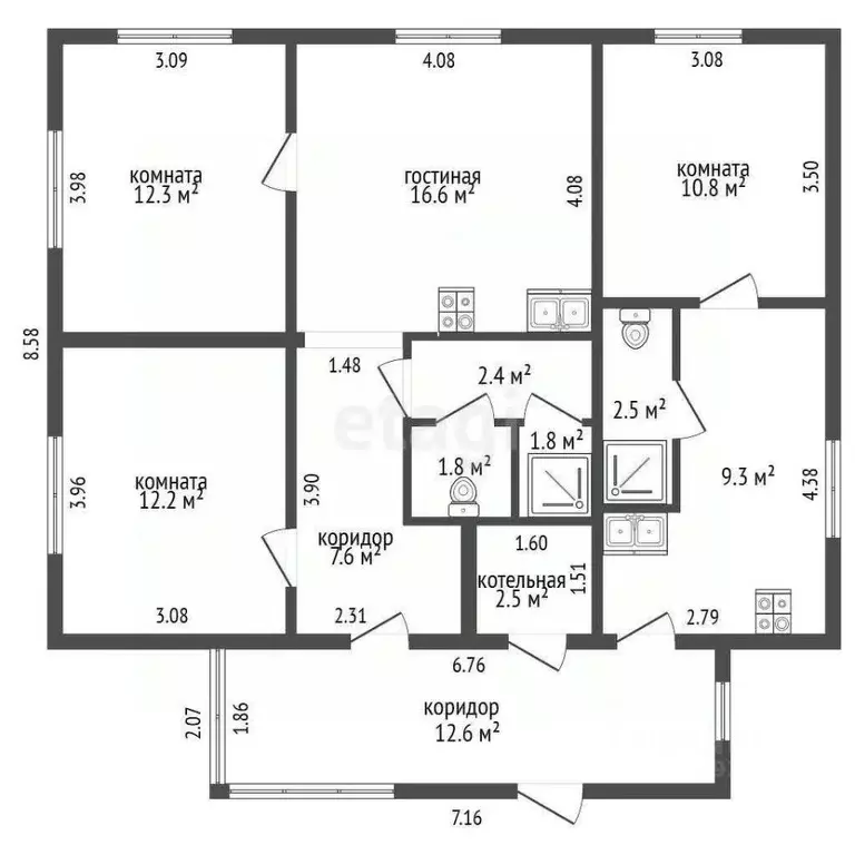 Дом в Коми, Сыктывкар городской округ, Краснозатонский пгт ул. ... - Фото 2
