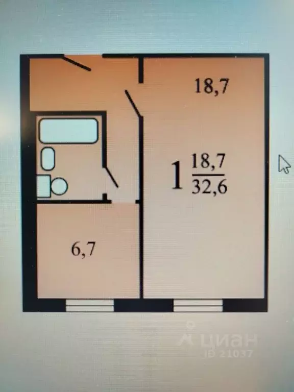 1-к кв. Москва Новочеркасский бул., 1 (32.7 м) - Фото 2