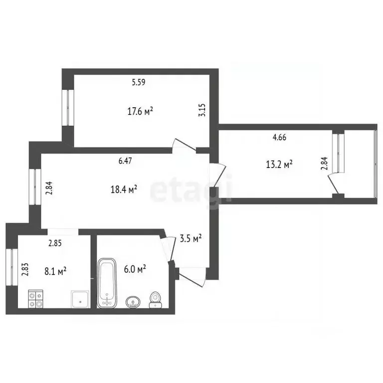 3-к кв. Ямало-Ненецкий АО, Новый Уренгой Советский мкр, 7/3 (66.8 м) - Фото 1