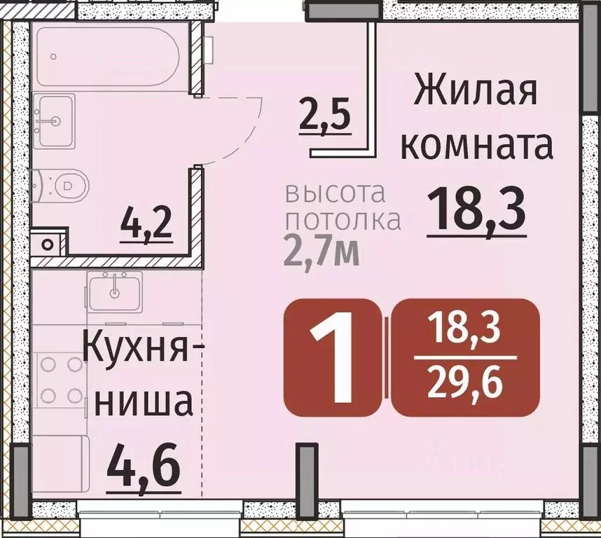 1-к кв. Чувашия, Чебоксары ул. Энергетиков (29.6 м) - Фото 0