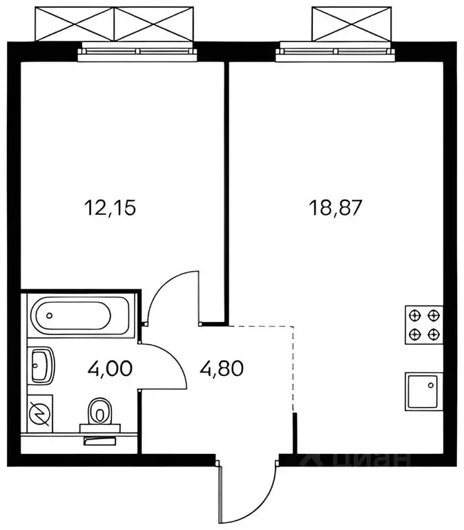 1-к кв. Москва Большая Филевская ул., 3к3 (40.8 м) - Фото 2