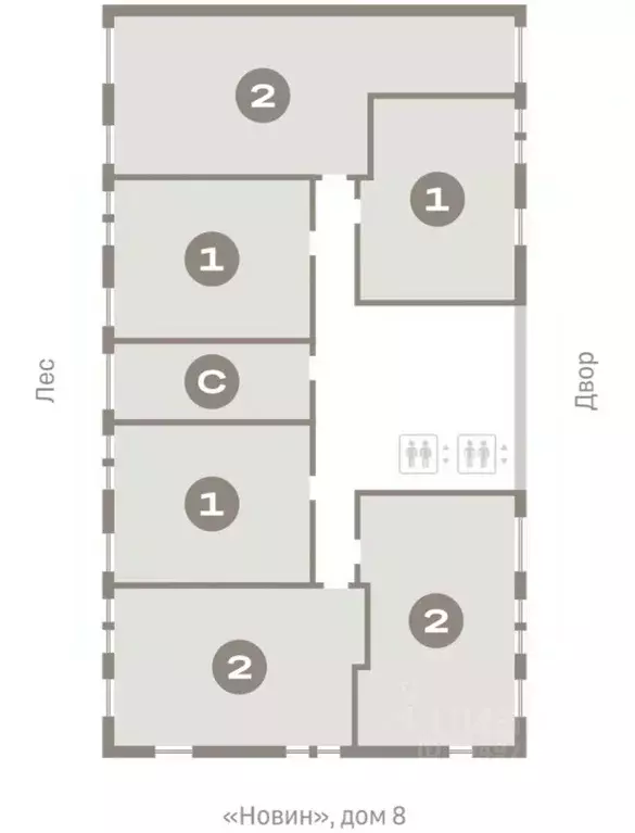 2-к кв. Ханты-Мансийский АО, Сургут 35-й мкр, Квартал Новин жилой ... - Фото 2