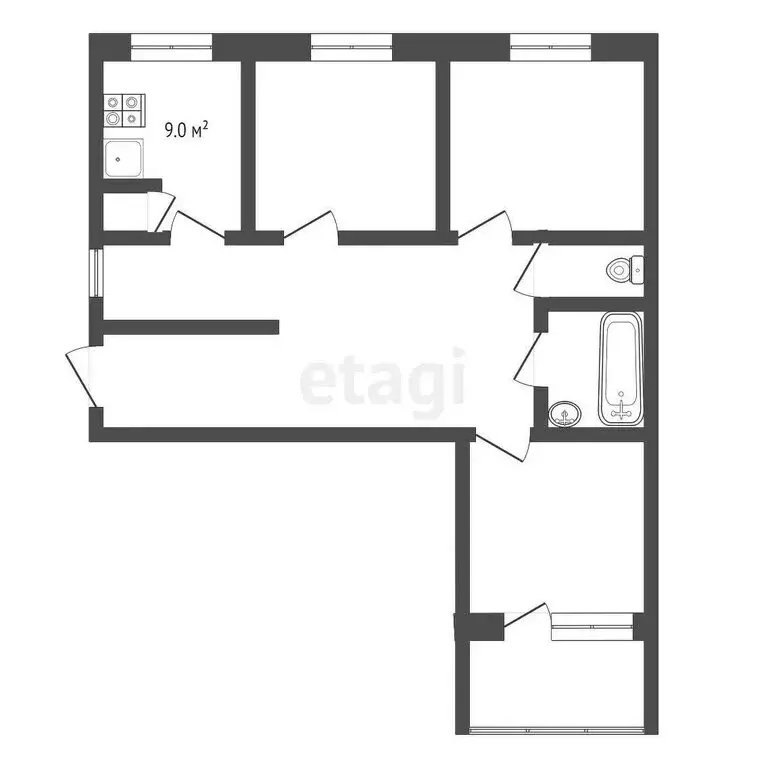3-комнатная квартира: Тамбов, Мичуринская улица, 185 (63.5 м) - Фото 0