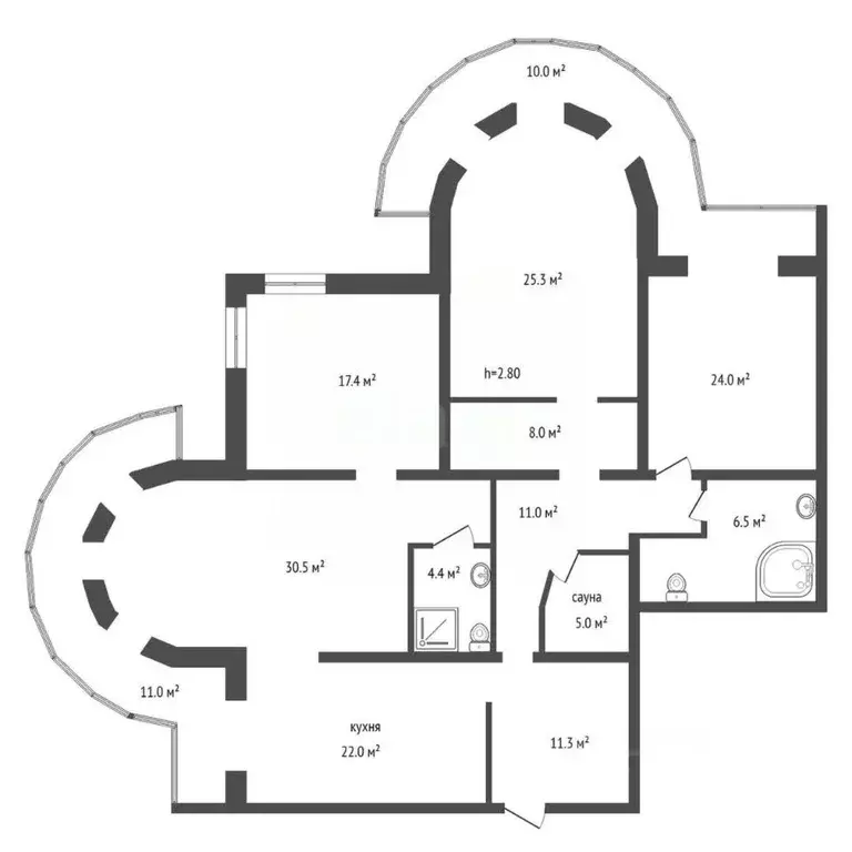 4-к кв. Красноярский край, Красноярск ул. Академгородок, 12А/1 (187.0 ... - Фото 2