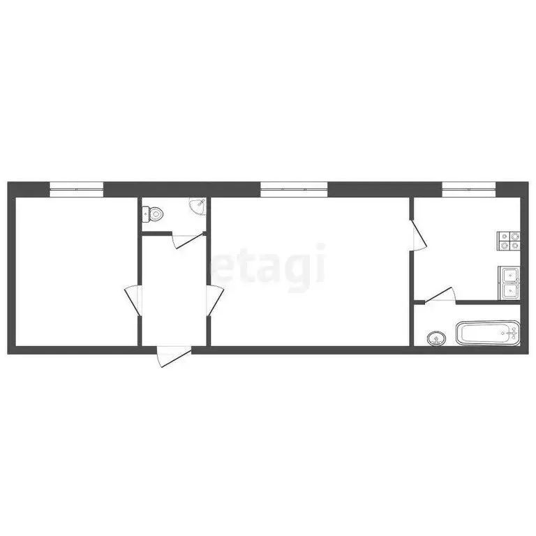 2-комнатная квартира: Суворовское, Суворовская улица, 25 (52.8 м) - Фото 1