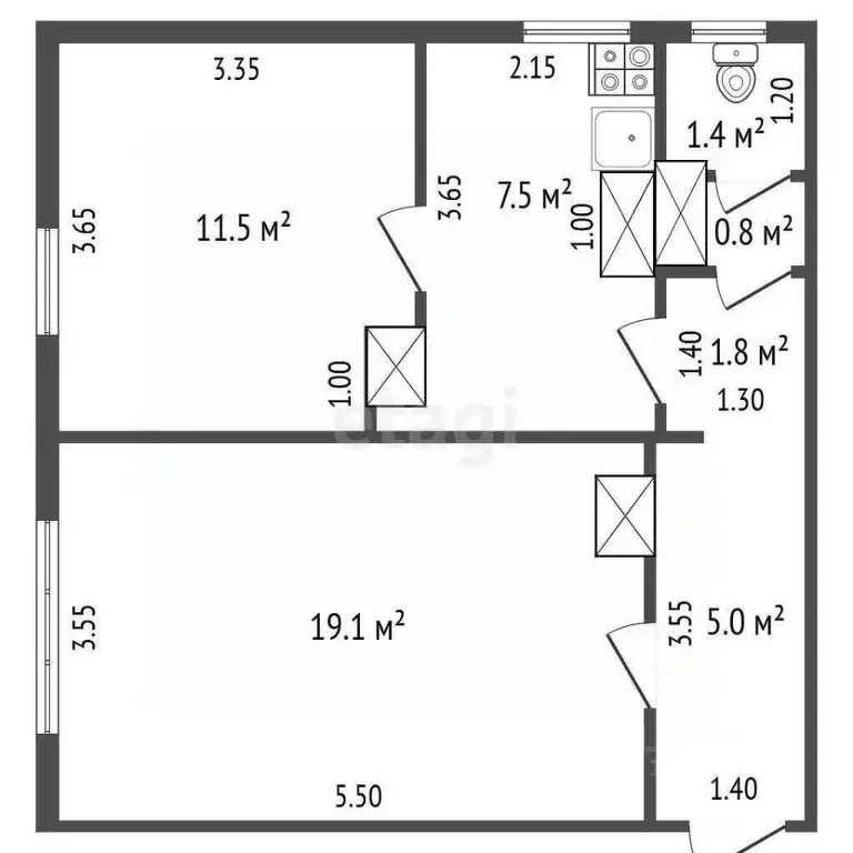 2-к кв. Архангельская область, Котлас ул. Коровина, 14 (45.9 м) - Фото 2