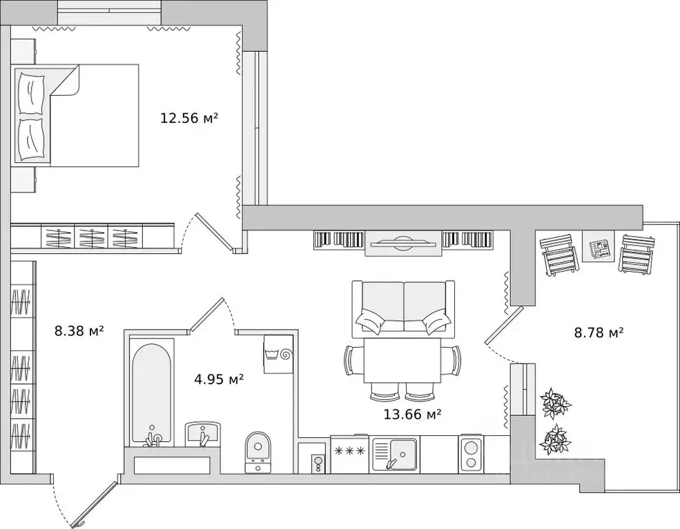1-к кв. Ленинградская область, Всеволожский район, Свердловское ... - Фото 1