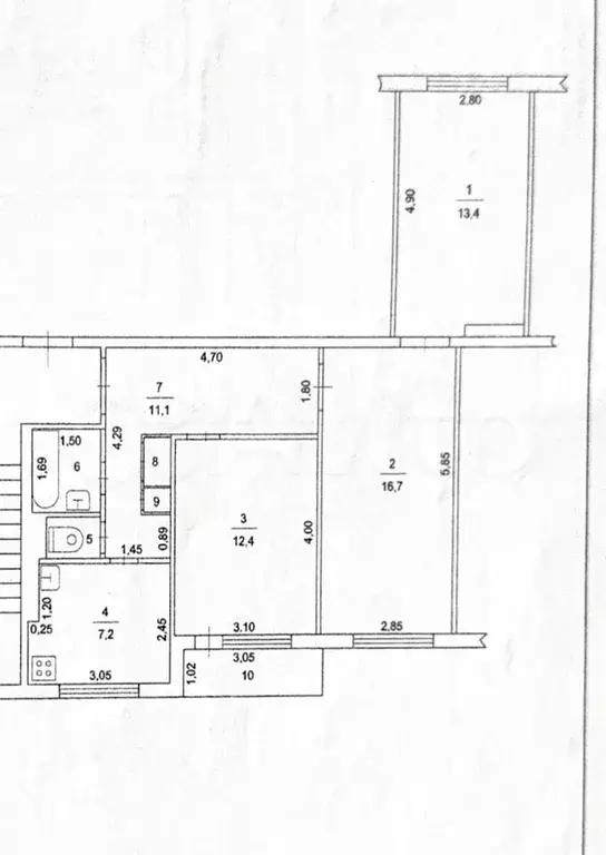 3-к. квартира, 65 м, 2/9 эт. - Фото 0