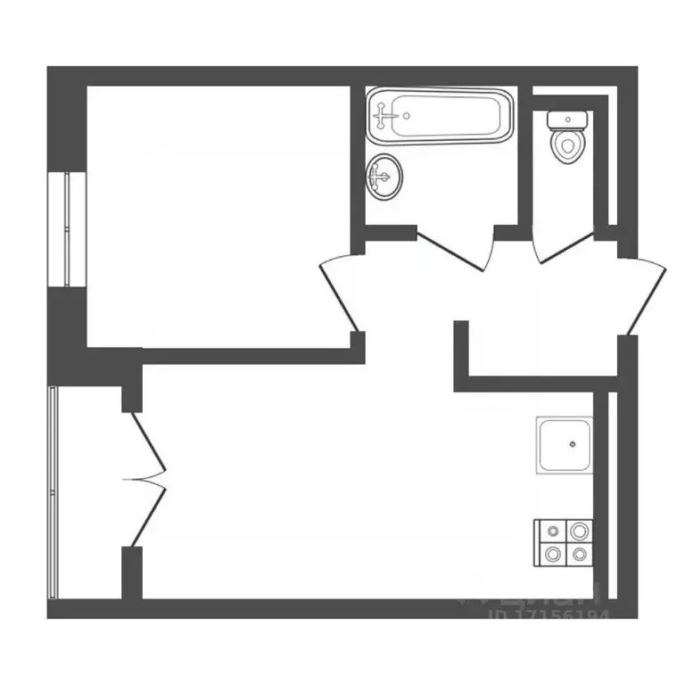 1-к кв. Тюменская область, Тюмень ул. Судостроителей, 48 (42.3 м) - Фото 2