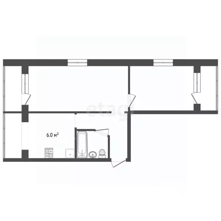 2-к кв. Ставропольский край, Пятигорск ул. Козлова (43.0 м) - Фото 1