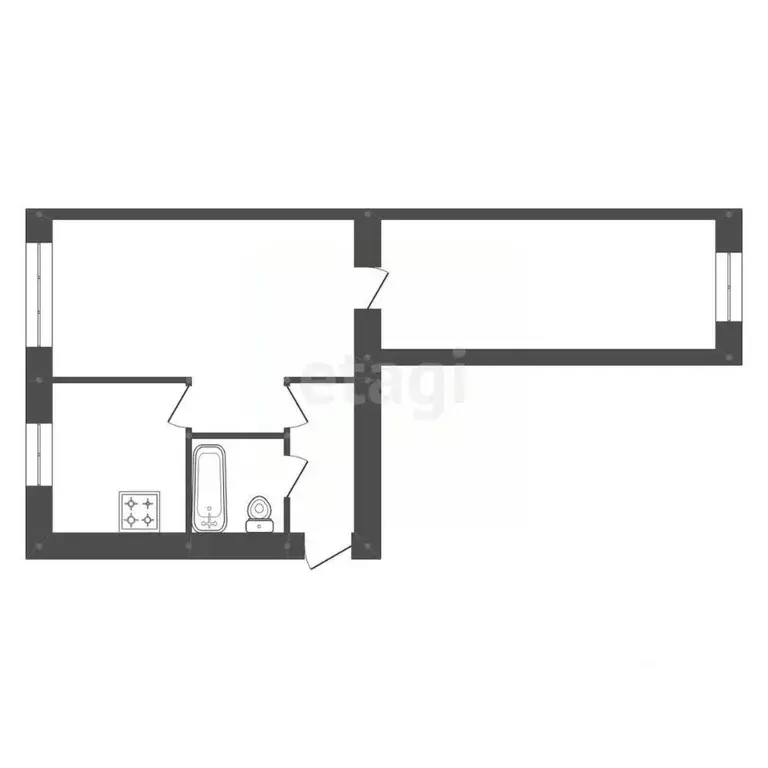 2-к кв. Амурская область, Белогорск ул. Кирова, 119 (43.3 м) - Фото 2